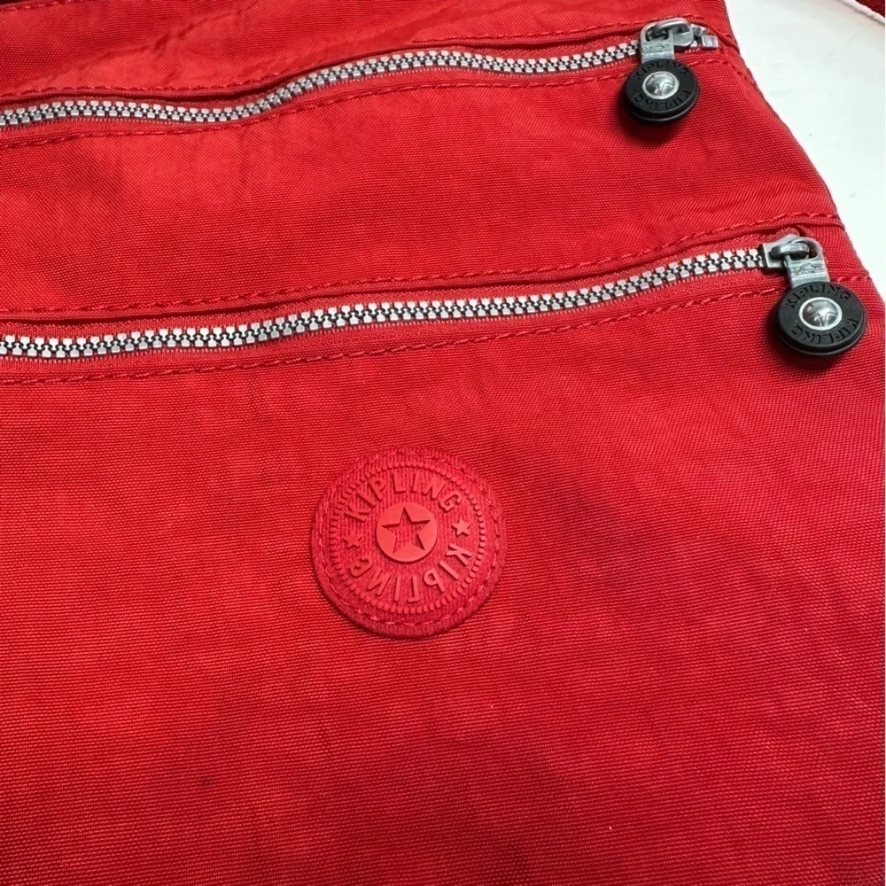 Kipling Red Crossbody Bag Small Double Outside Pockets Jaxton Gorilla Charm